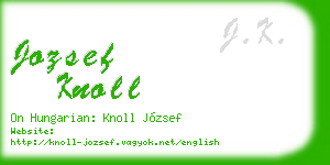jozsef knoll business card